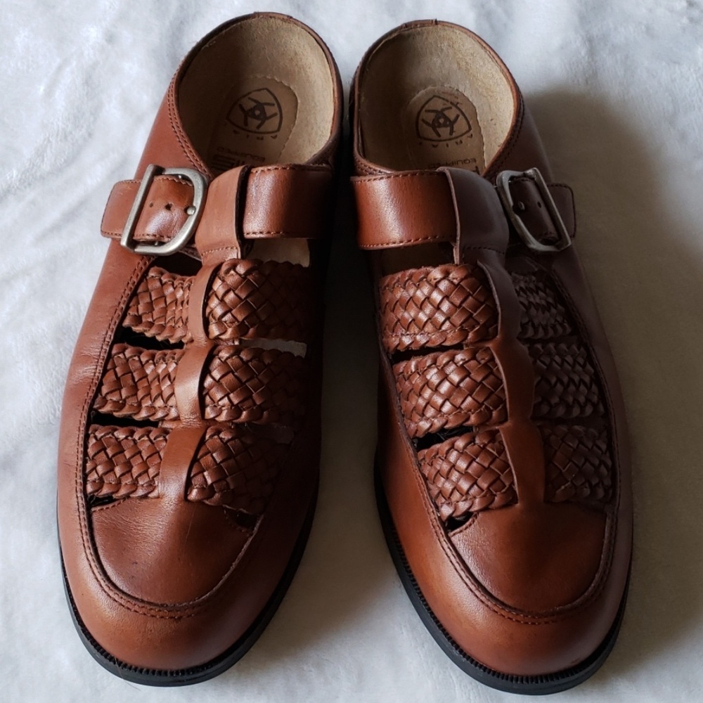 Ariat Leather Dark Brown Mules/ Clogs 8B 🌟
